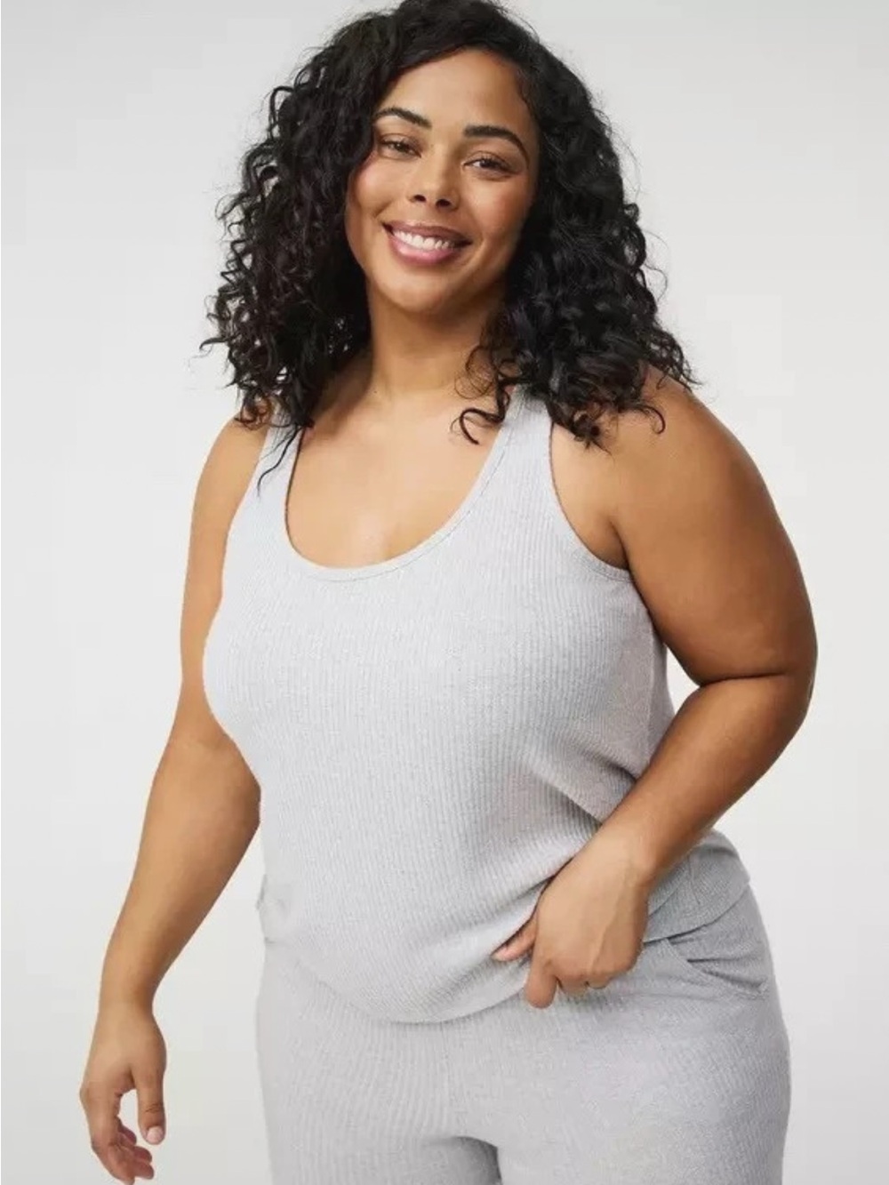 Torrid Shimmer Rib Racerback Lounge Tank - Picture 4 of 6